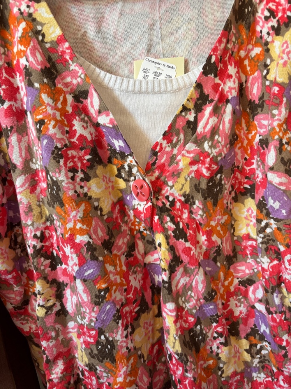 FINAL MARKDOWN Christopher& Banks Floral Top One Piece Two Piece Look XL NWT - Picture 2 of 5